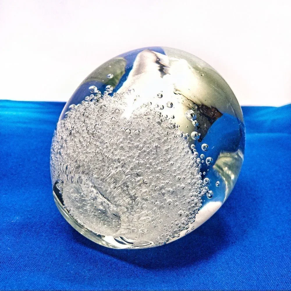 VTG Clear Blown Glass Bubbles Votive Candle Holder